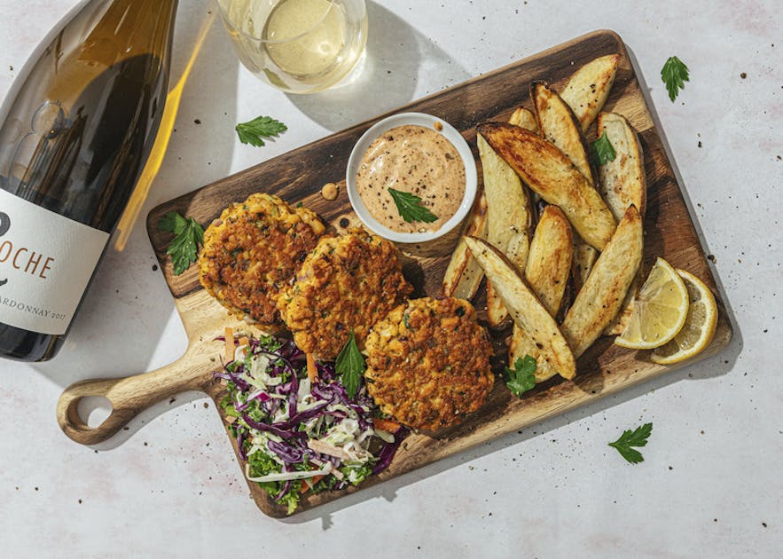 Fresh Prep Rockfish Cakes & Potato Wedges