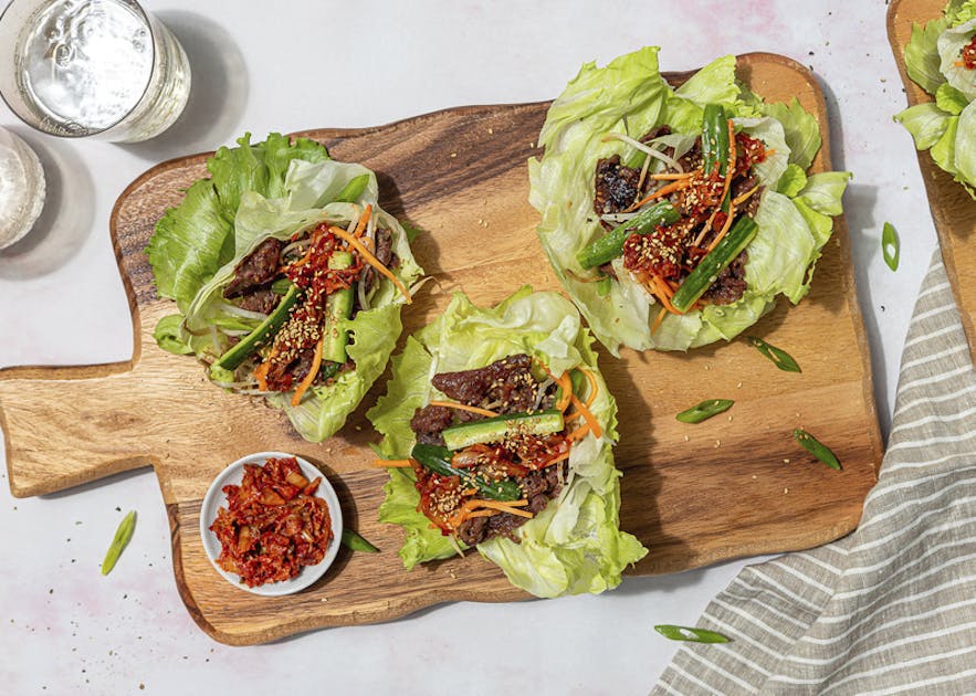 Fresh Prep Kimchi Beef Lettuce Cups